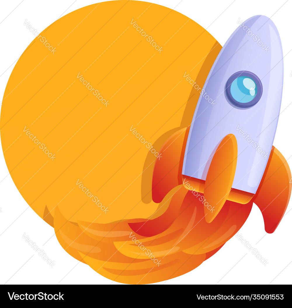 Internet speed rocket icon cartoon style Vector Image