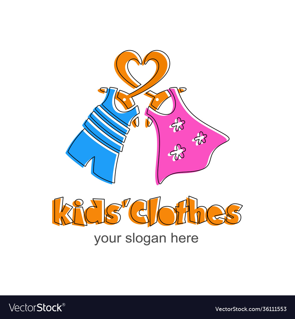 Kids Clothes Logo Royalty Free Vector Image VectorStock