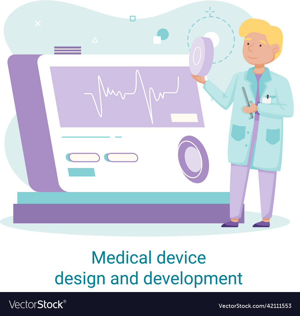 Medical device design and development banner Vector Image