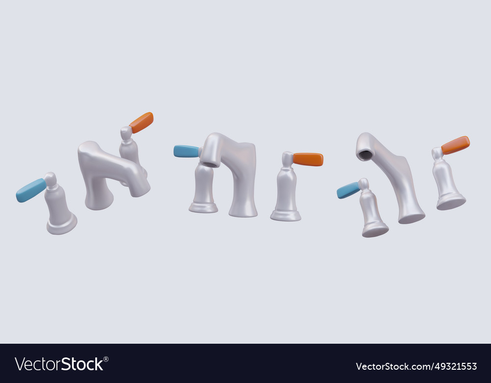 Metal faucet cold and hot water pressure Vector Image
