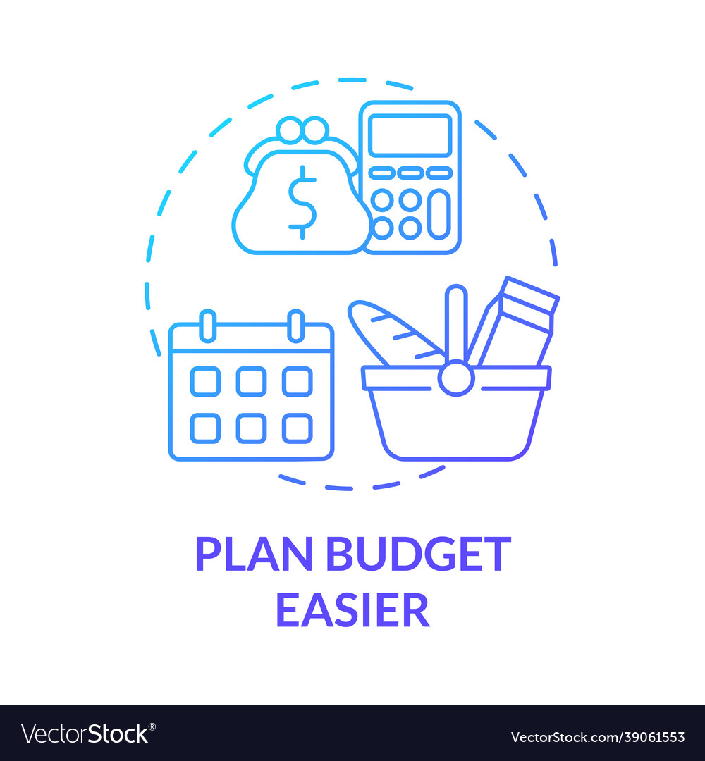 Plan budget easier blue gradient concept icon Vector Image