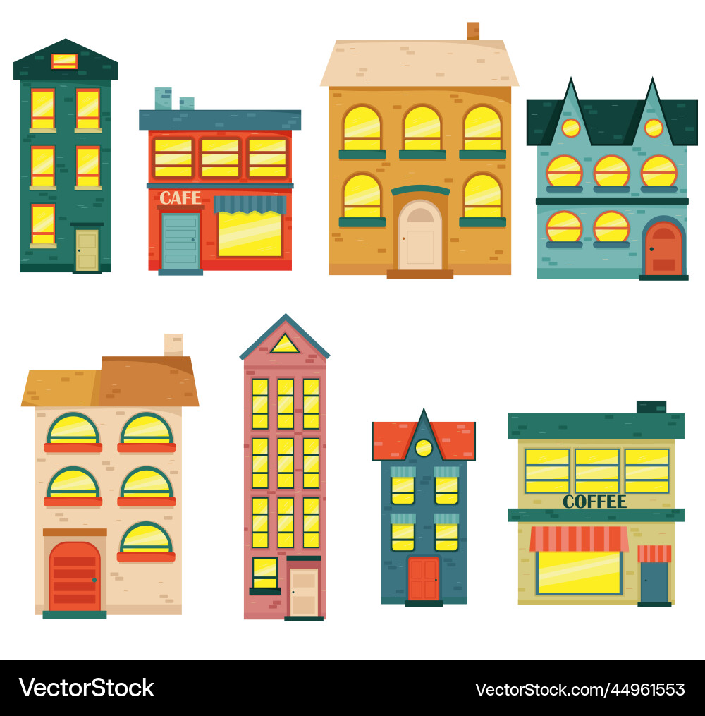 Set houses buildings and architecture variations Vector Image