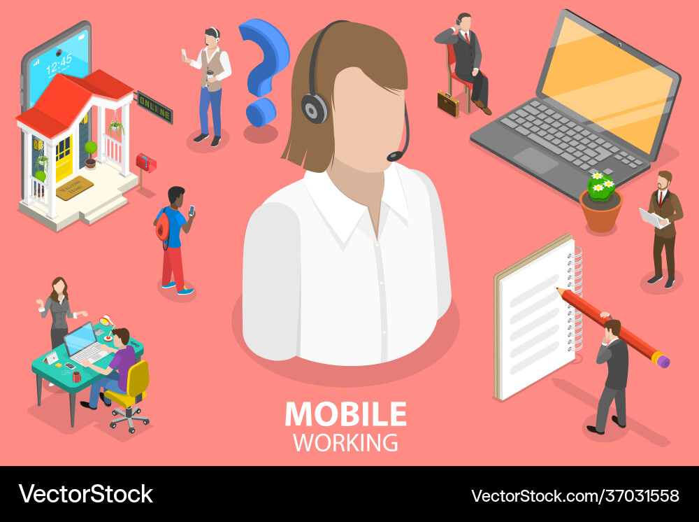 3d isometric flat conceptual Royalty Free Vector Image