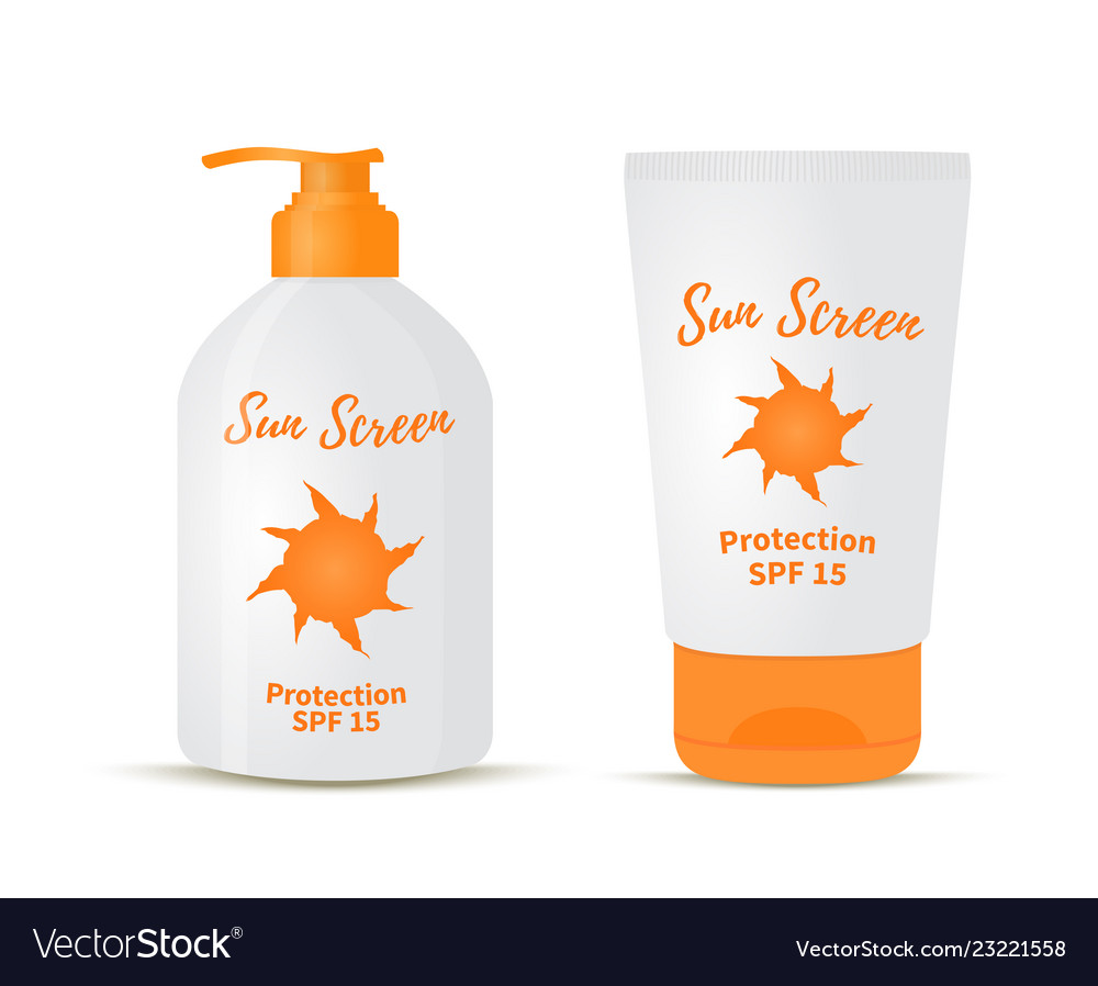 3d realistic sunscreen cream - bottle tube Vector Image