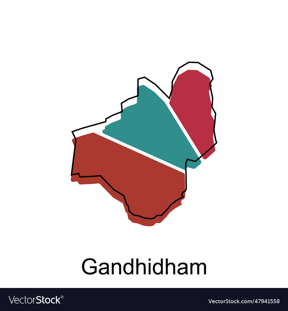 Map of gandhidham design template with outline Vector Image