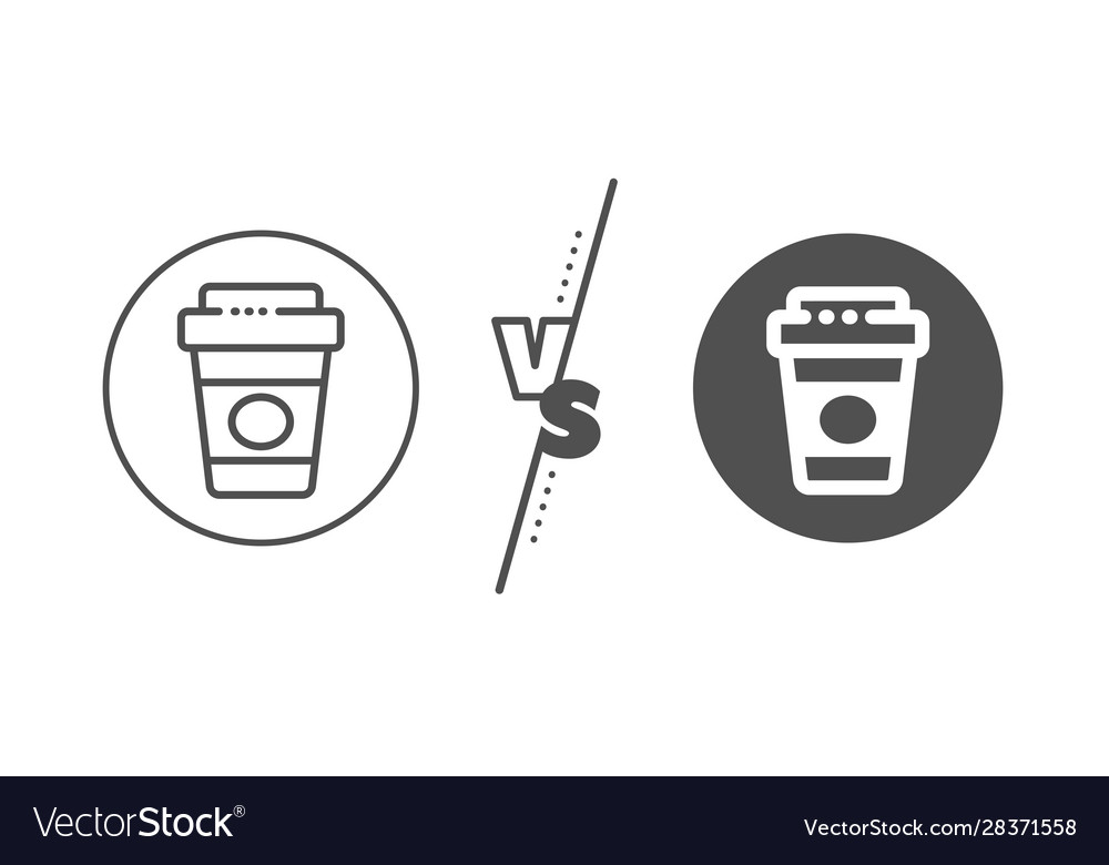 Takeaway Coffee Line Icon Hot Latte Cup Sign Tea Vector Image