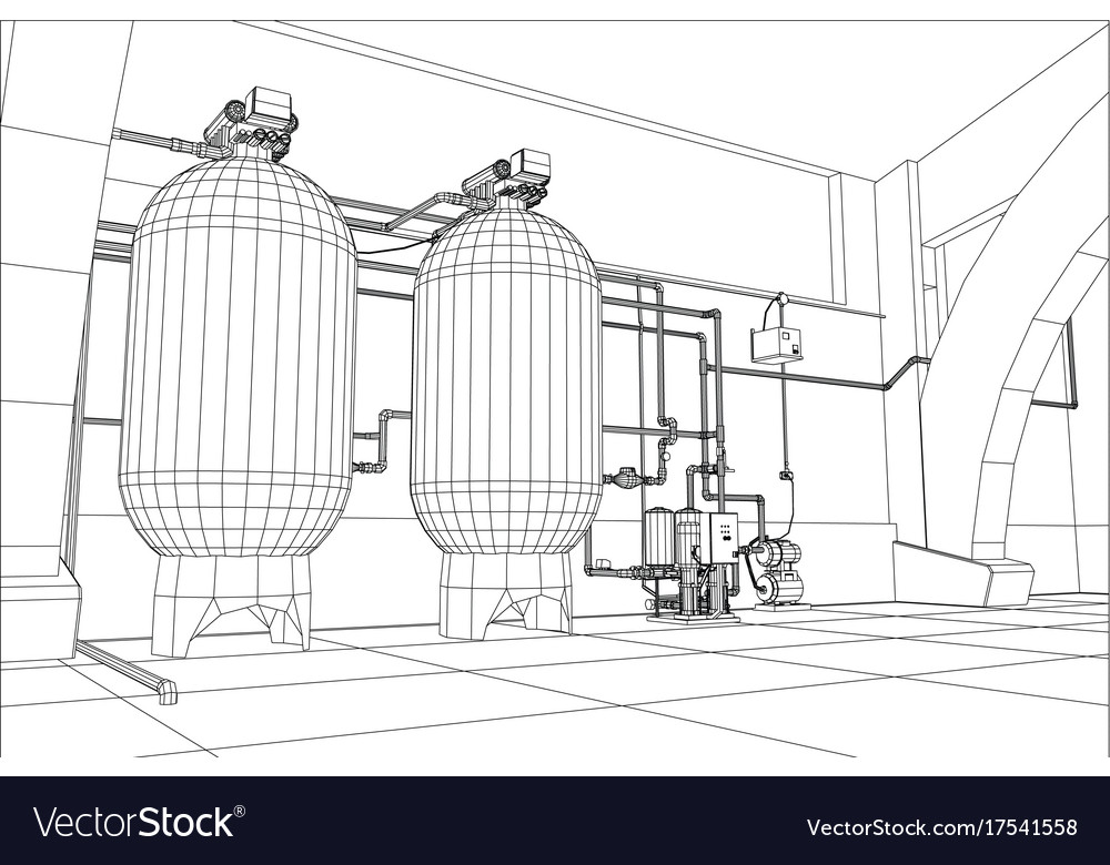 Water purification station industrial equipment Vector Image