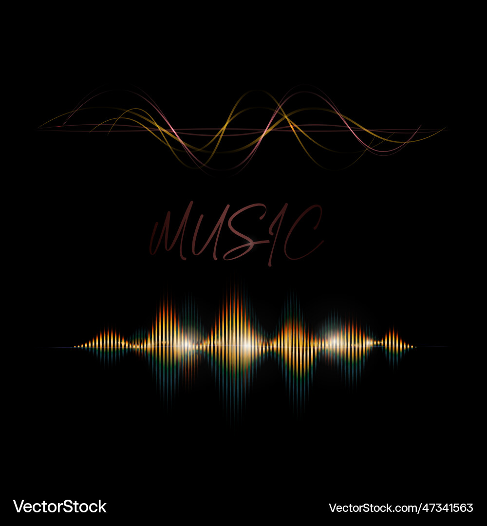 Audio wave music sound design background Vector Image