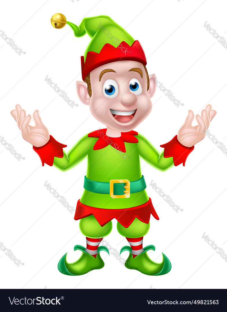 Cartoon christmas elf Royalty Free Vector Image