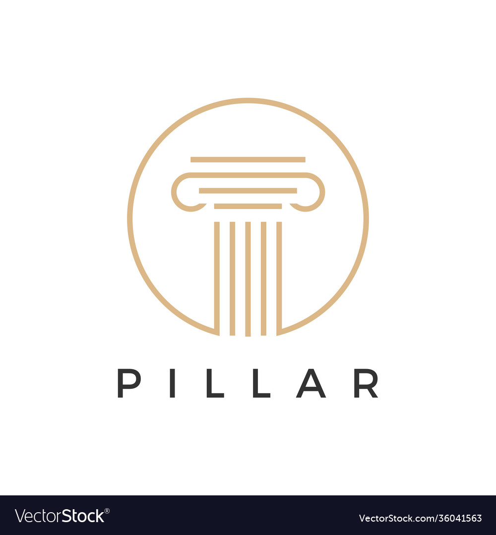 Law pillar logo icon Royalty Free Vector Image