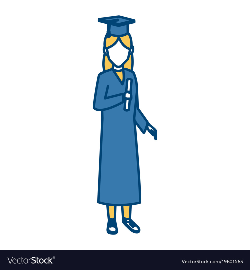 Student Woman With Graduation Gown Royalty Free Vector Image Student Woman With Graduation Gown Royalty Free Vector Image