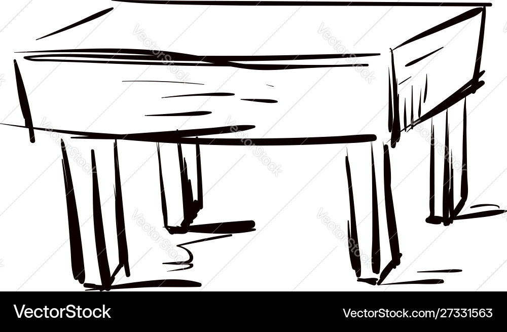 Table Drawing On White Background Royalty Free Vector Image