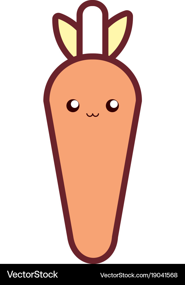 Kawaii Carrot Royalty Free Vector Image Vectorstock