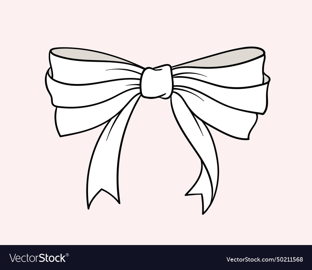 Linear white bow concept Royalty Free Vector Image