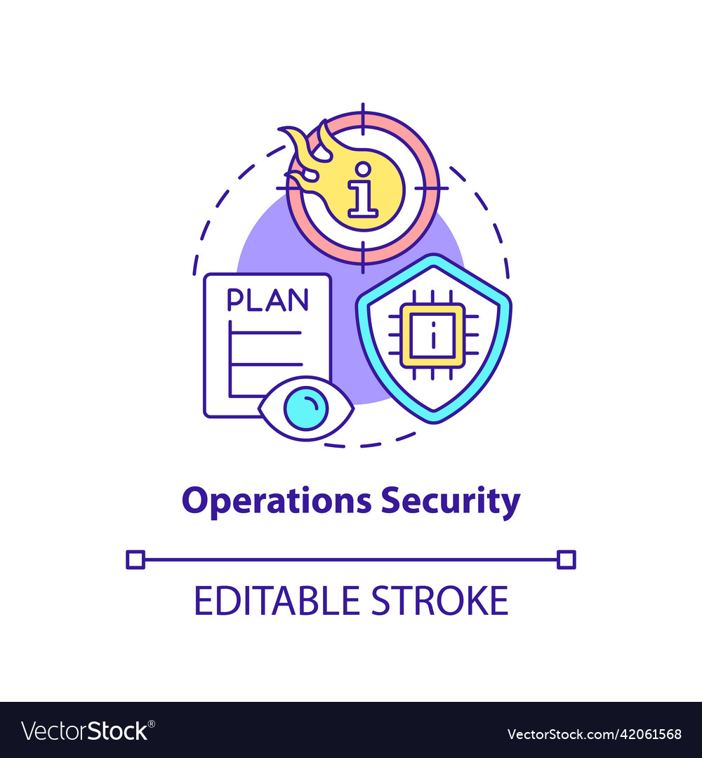Operations security concept icon Royalty Free Vector Image