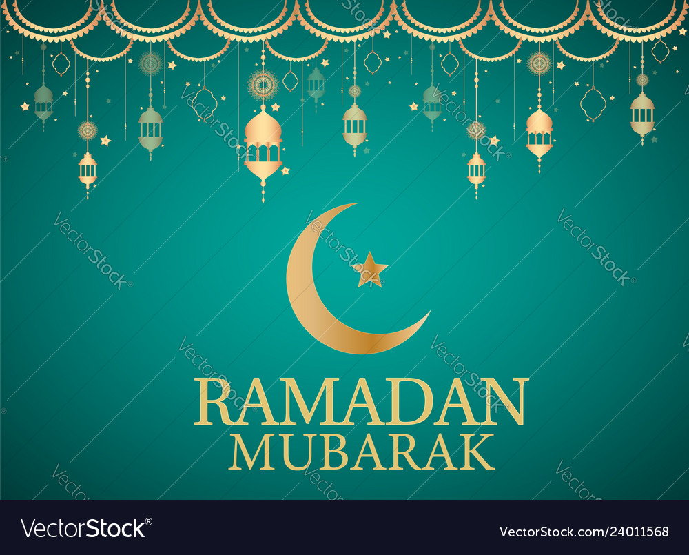 Ramadan mubarak greeting card Royalty Free Vector Image