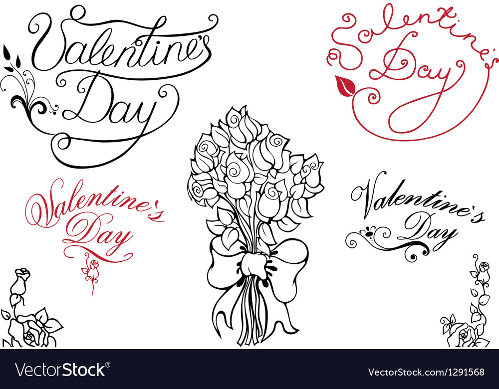 Valentine day elements