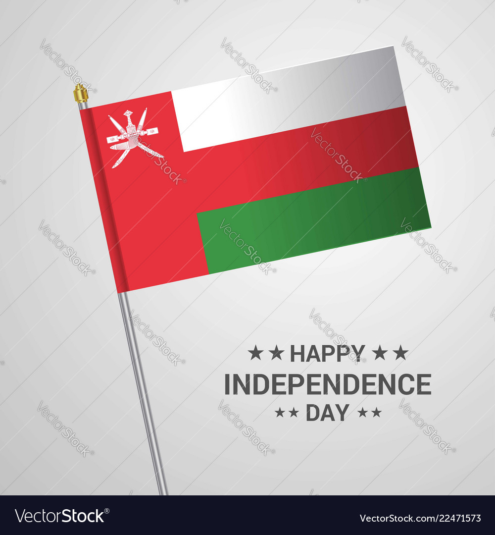 Oman independence day typographic design with flag