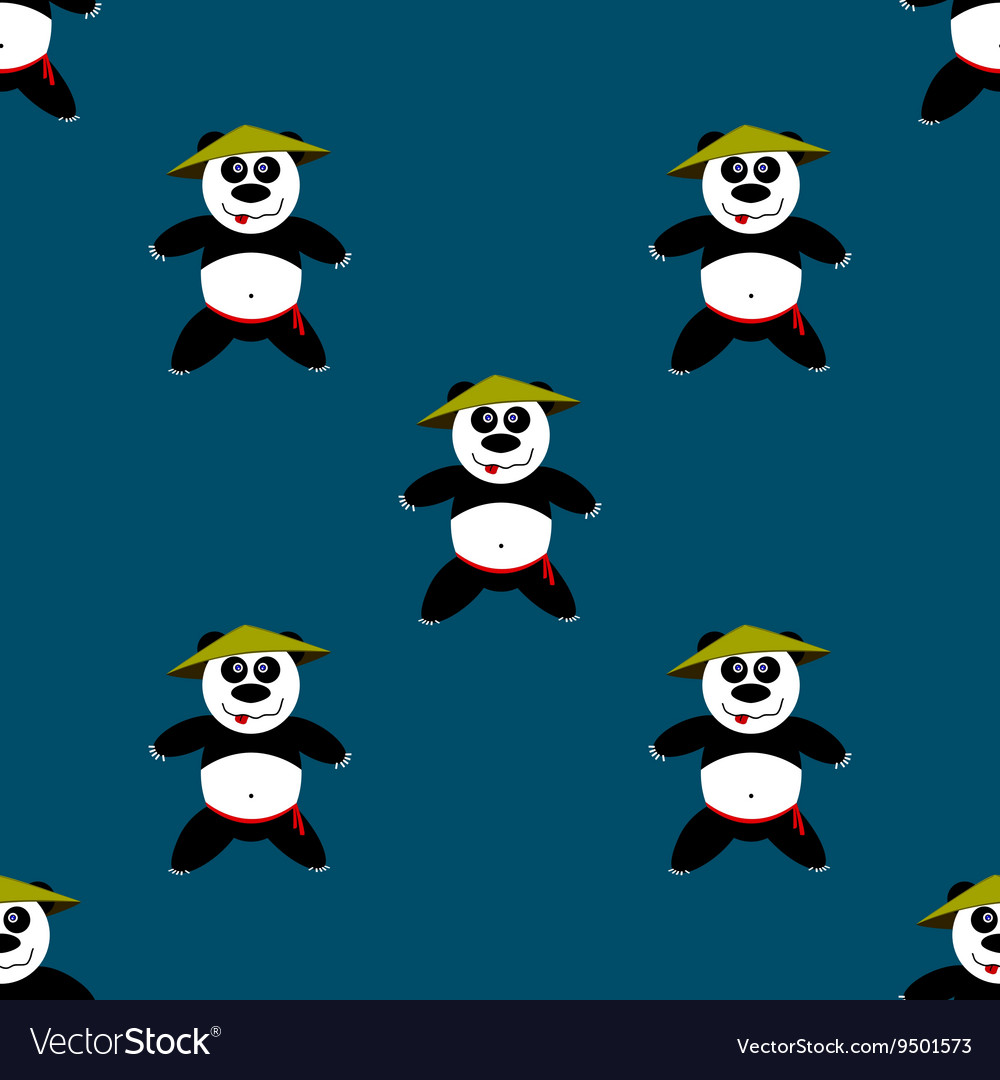 Seamless pattern panda Royalty Free Vector Image