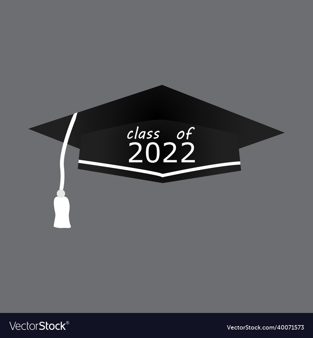 Senior 2022 graduation ceremony logo Royalty Free Vector