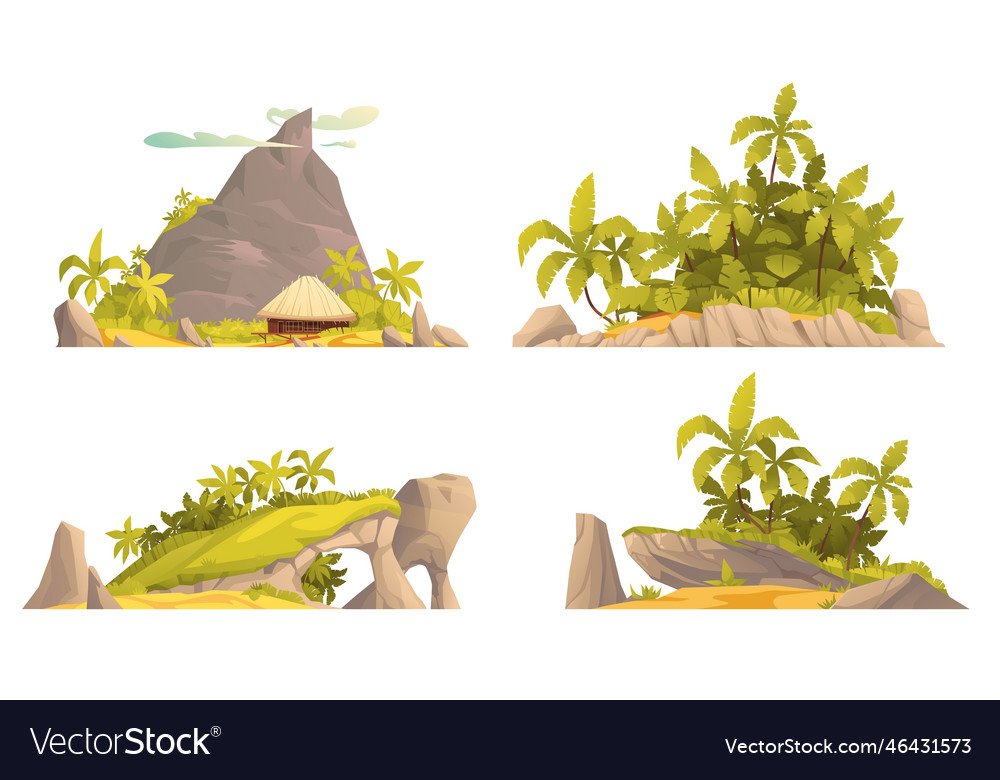 Tropical island set Royalty Free Vector Image - VectorStock