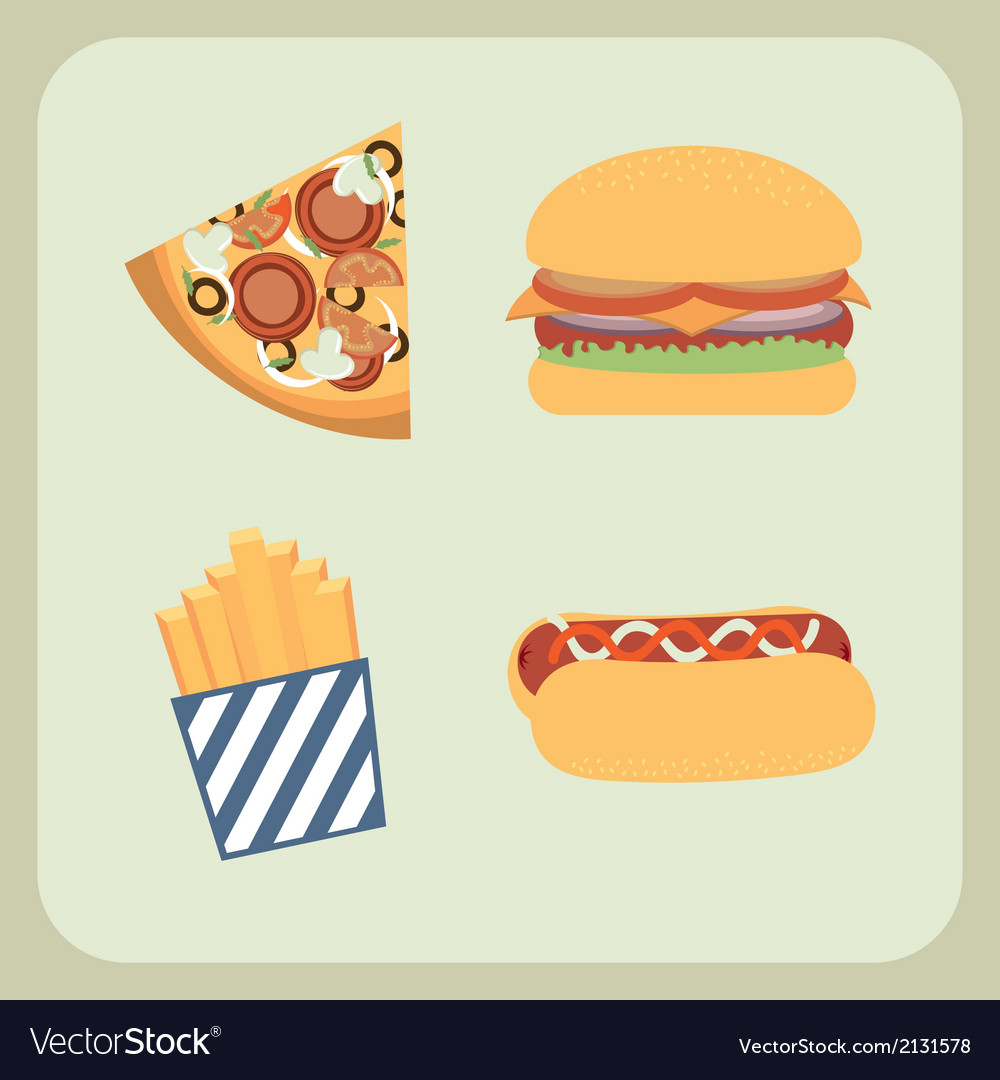 Fast food design over beige background Royalty Free Vector