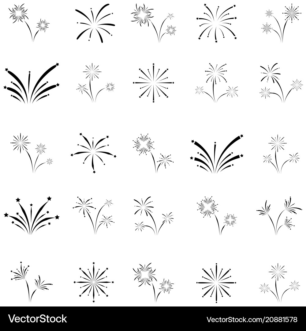 Firework icon set Royalty Free Vector Image - VectorStock