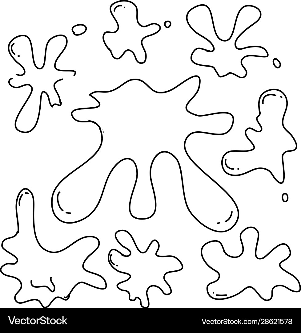 Hand drawn doodle water splatter drop liquid Vector Image