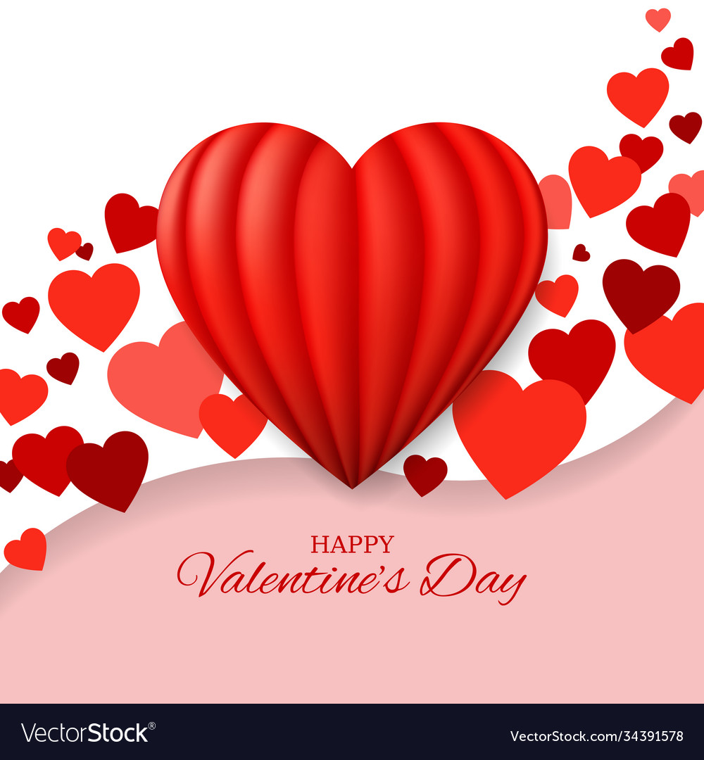 Happy Valentine Day Banner Valentines Day Vector Image