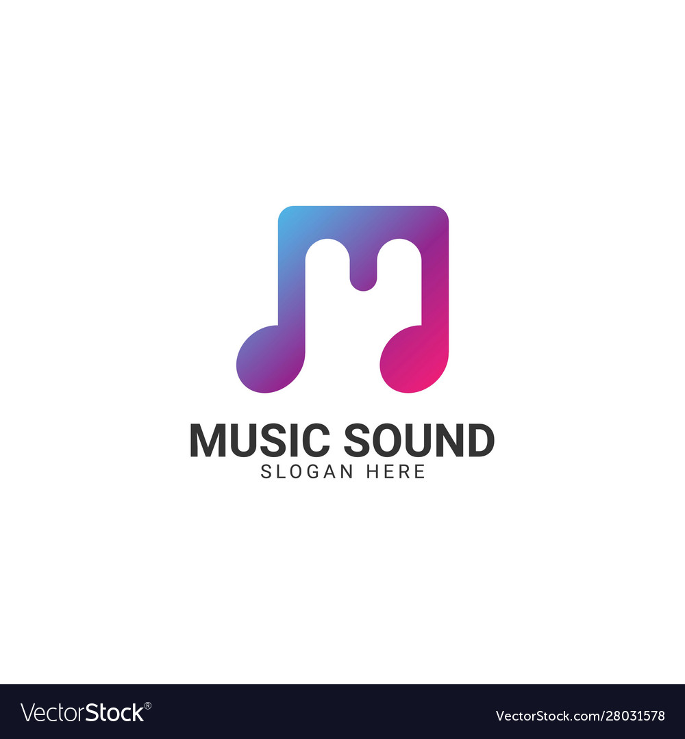 Music letter logo template m eps10 Royalty Free Vector Image