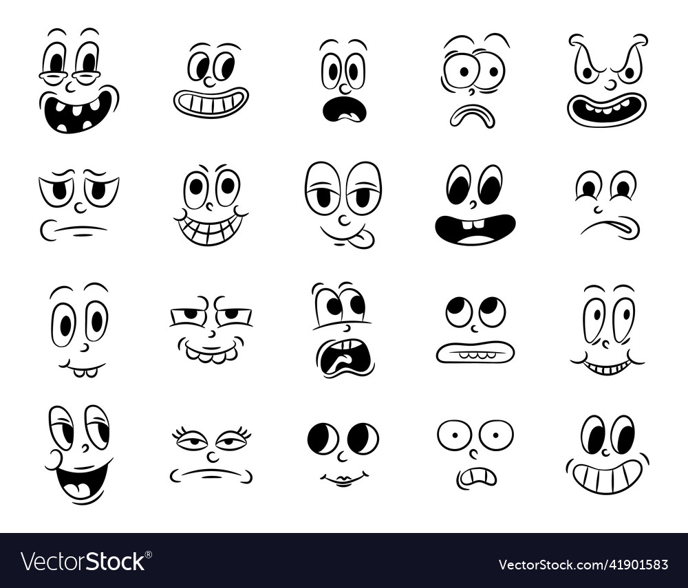 Collection of old retro traditional cartoon Vector Image