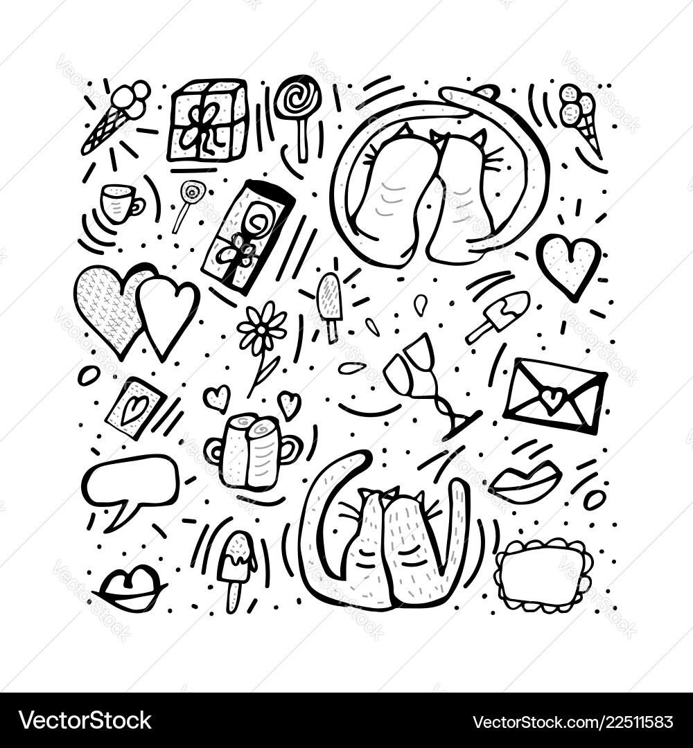 Doodle set Royalty Free Vector Image - VectorStock
