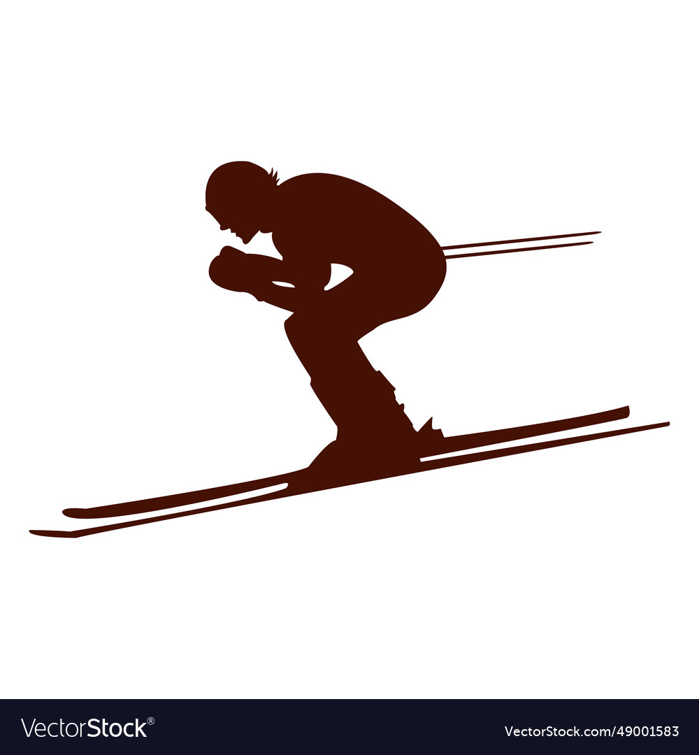 Skiing downhill speed Royalty Free Vector Image