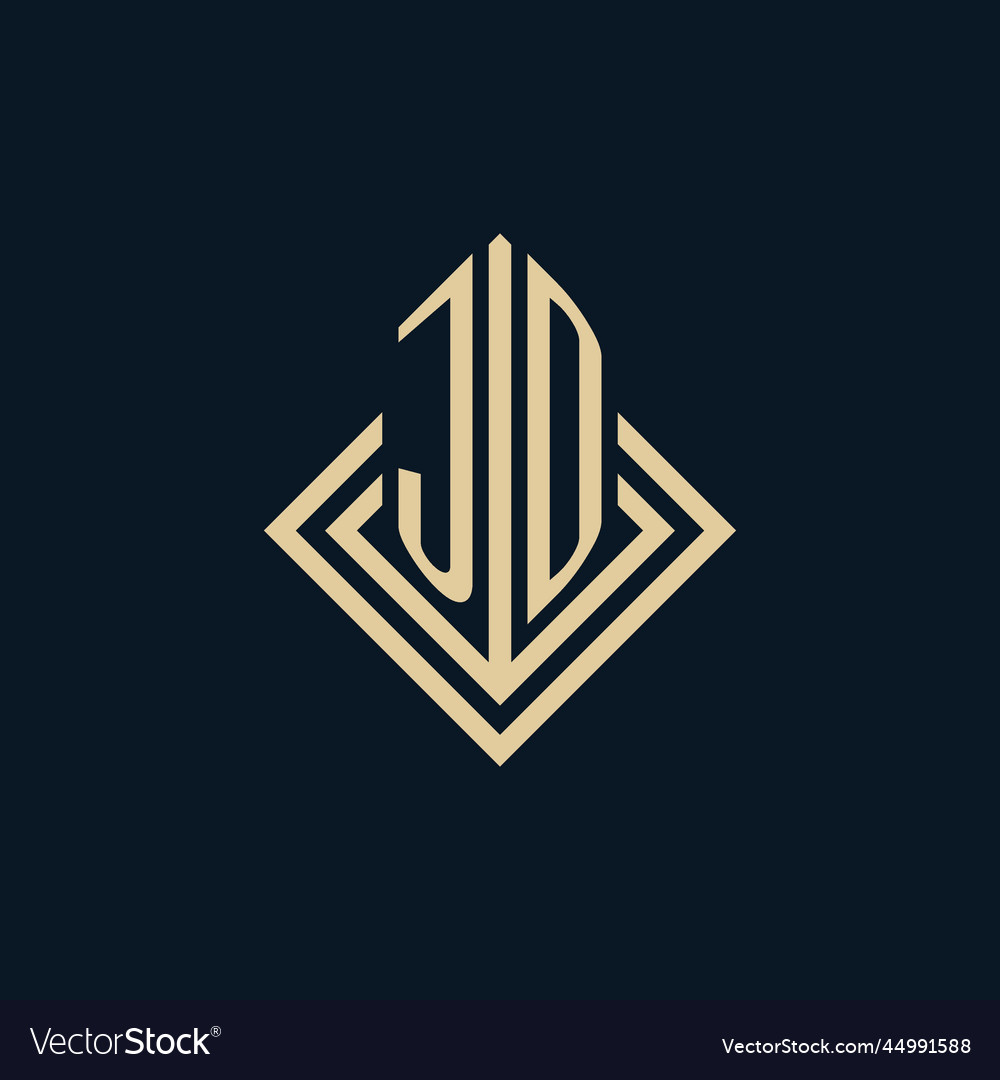 Initials jd logo rhombus lines shape style luxury Vector Image