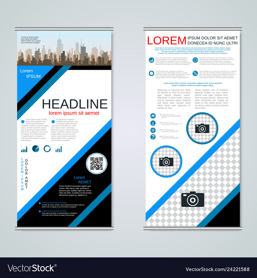 Modern Roll Up Business Banners Design Template Vector Image