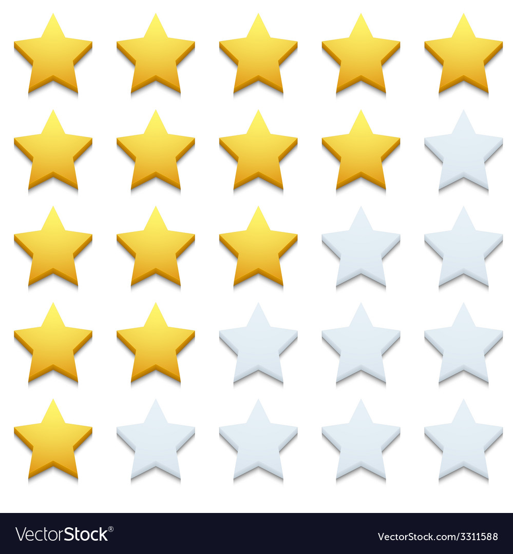 Modern stars icon set on white Royalty Free Vector Image