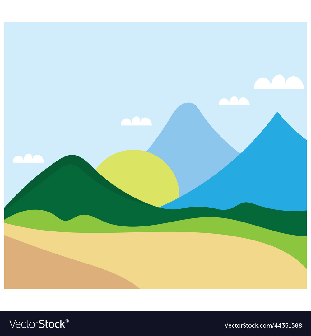 Mountain nature landscape design template Vector Image