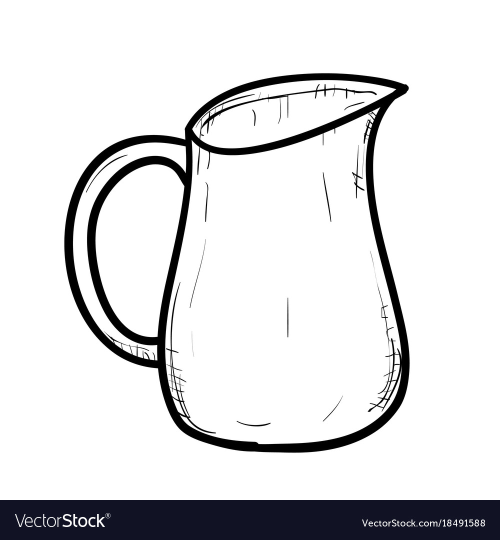 Sketch of doodle jug Royalty Free Vector Image