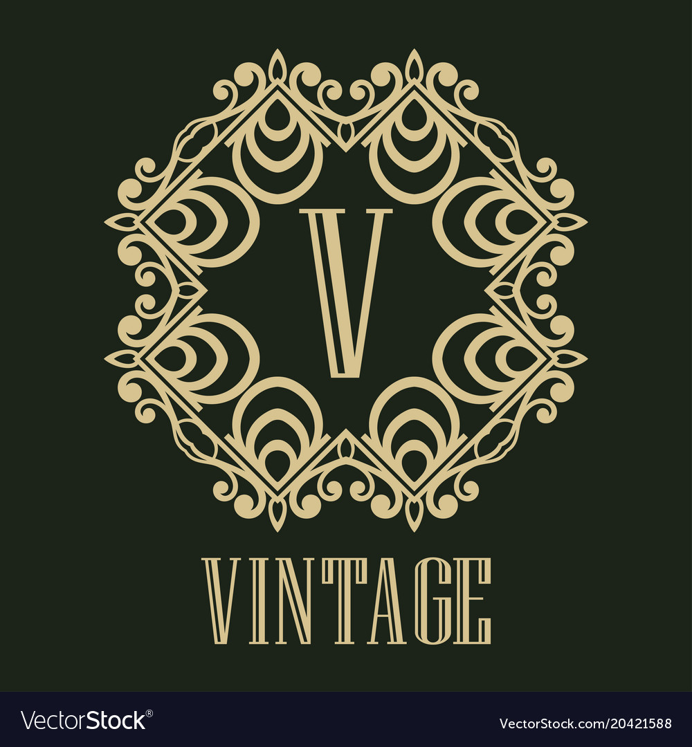 Vintage Ornamental Monogram Royalty Free Vector Image