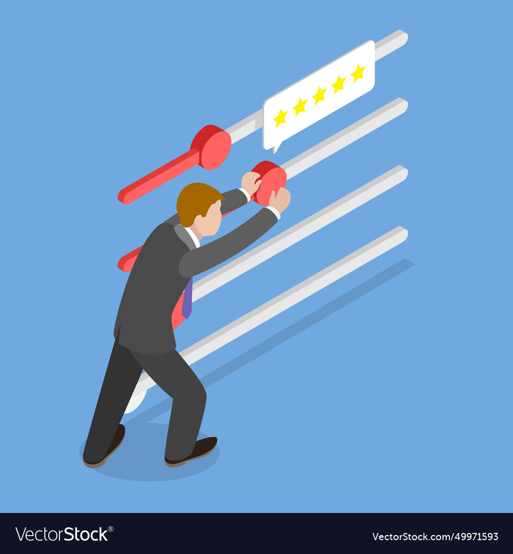 3d isometric flat of quality Royalty Free Vector Image