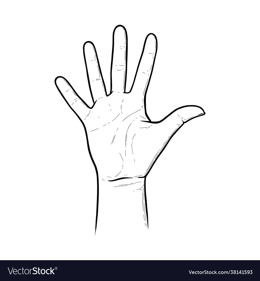 Five raised fingers as a greeting to say hi Vector Image