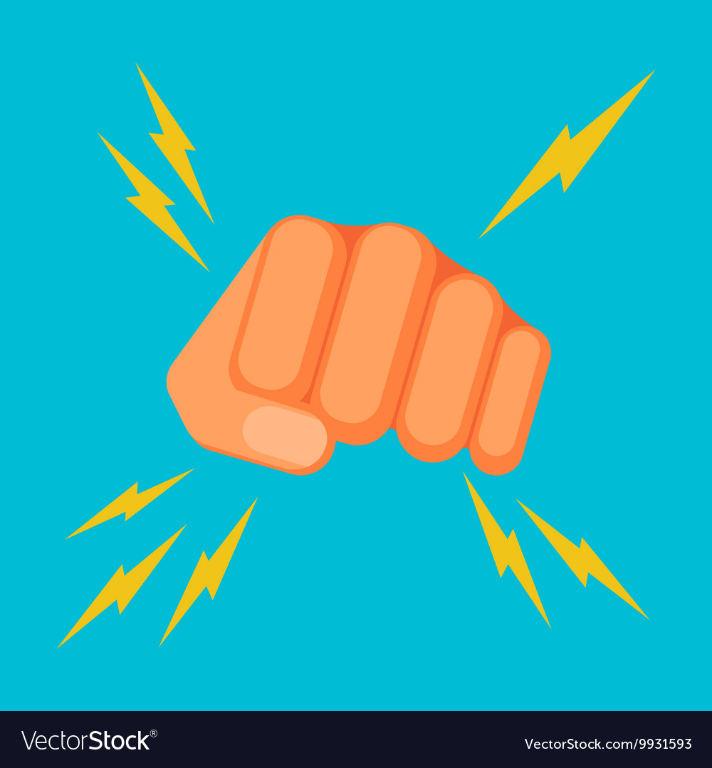 Kicking fist is symbol of aggression Royalty Free Vector