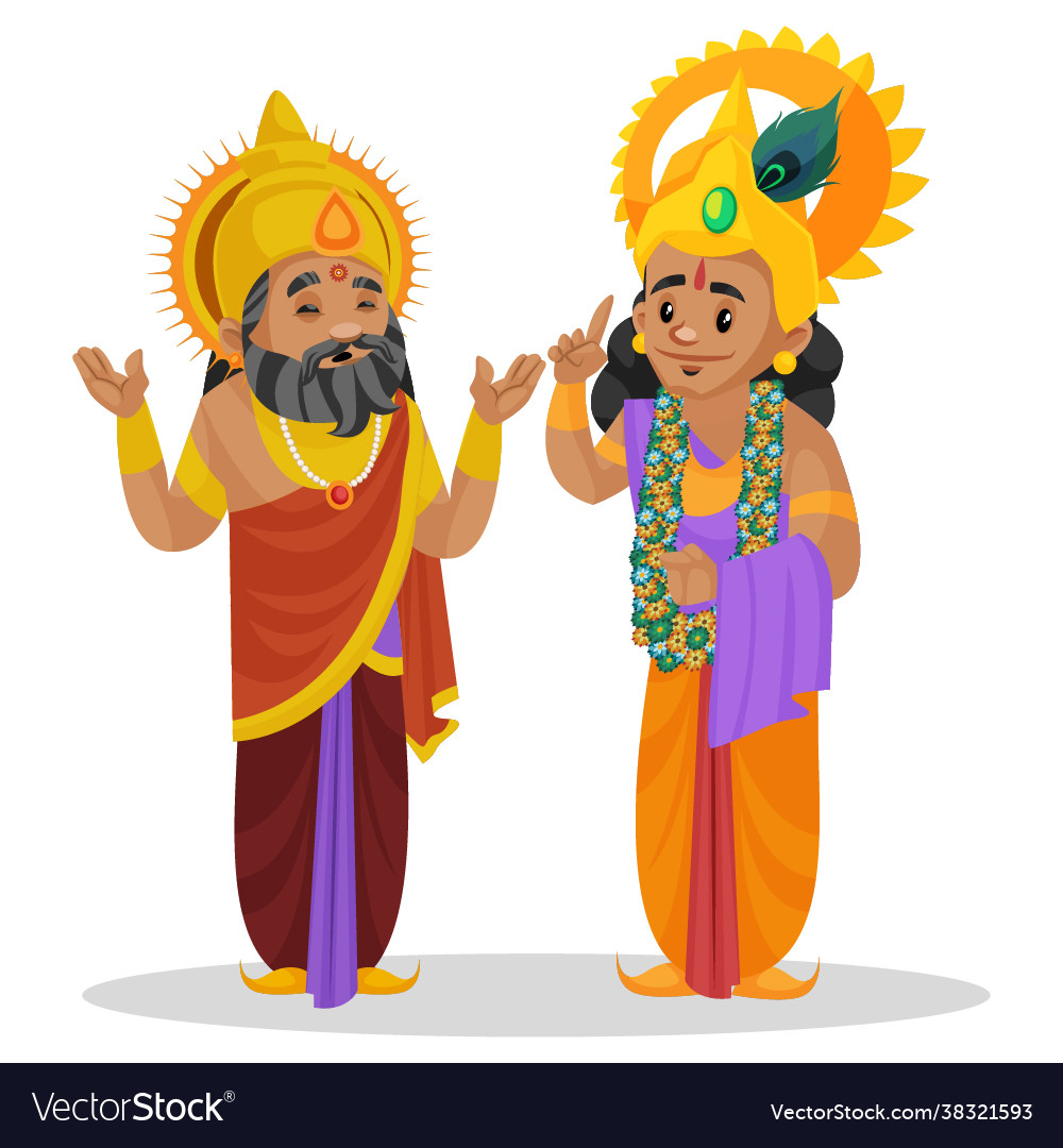 King dhritarashtra cartoon character Royalty Free Vector