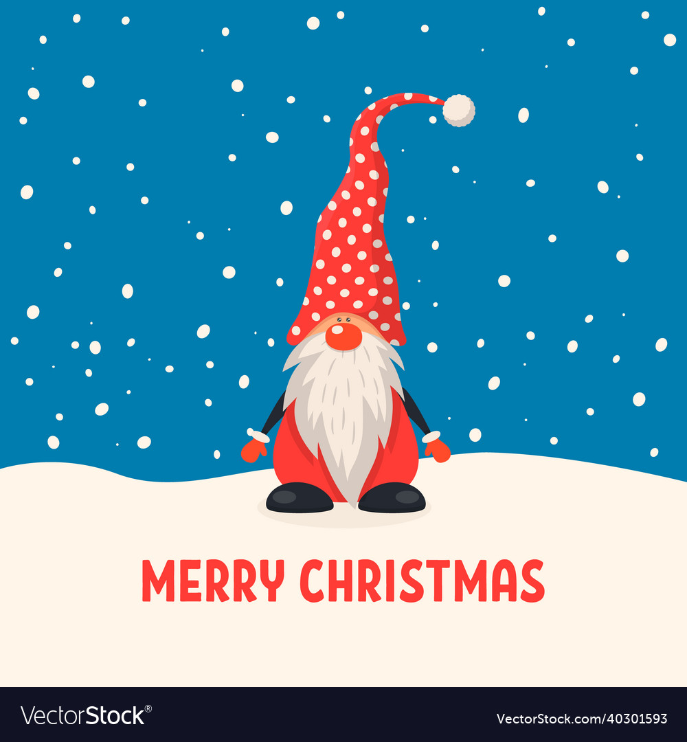 Merry christmas postcard cute vector image Merry christmas postcard cute