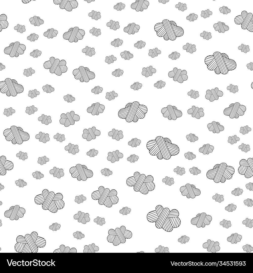 Seamless pattern with clouds made concentric Vector Image