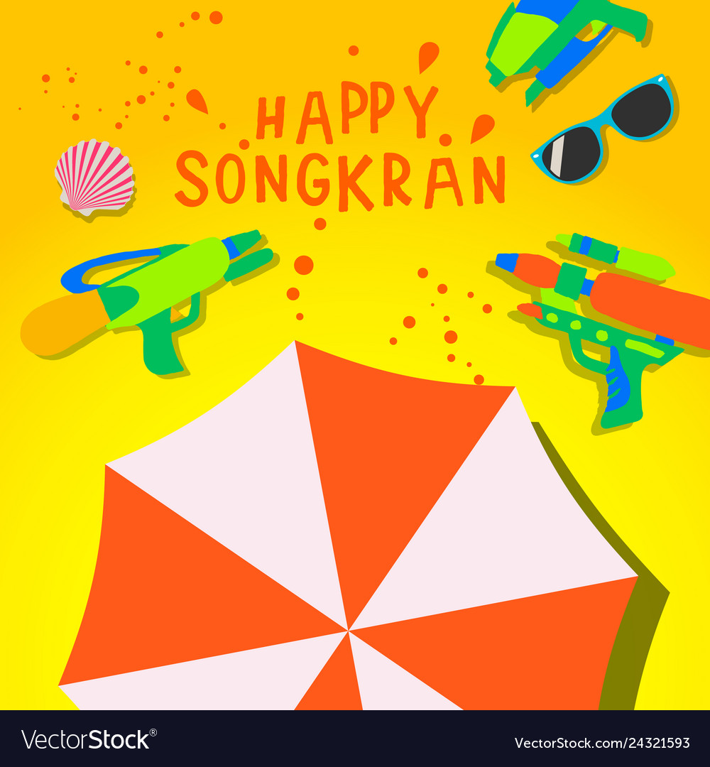 Songkran festival thai water elements Royalty Free Vector