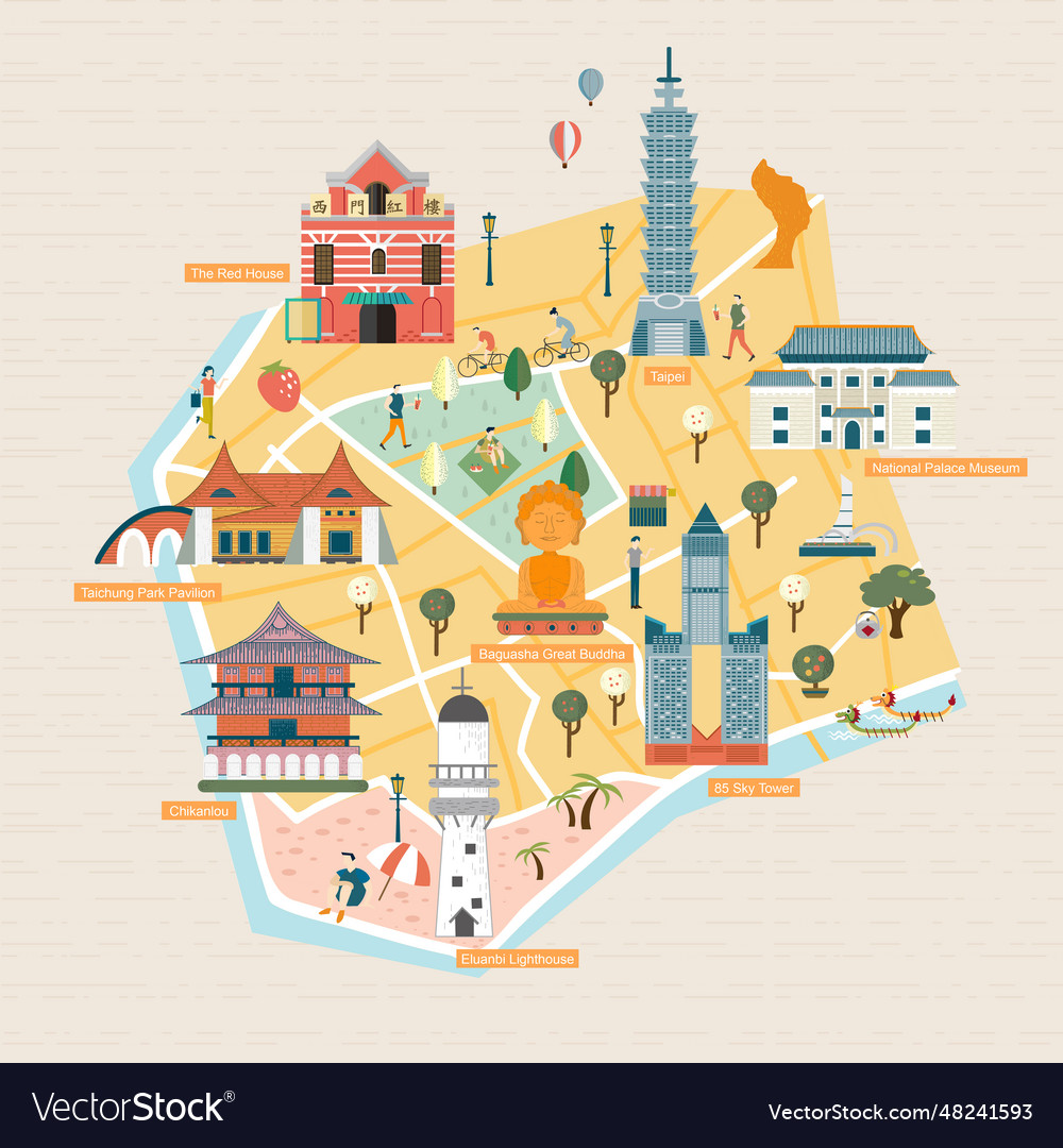 Taiwan travel concept Royalty Free Vector Image