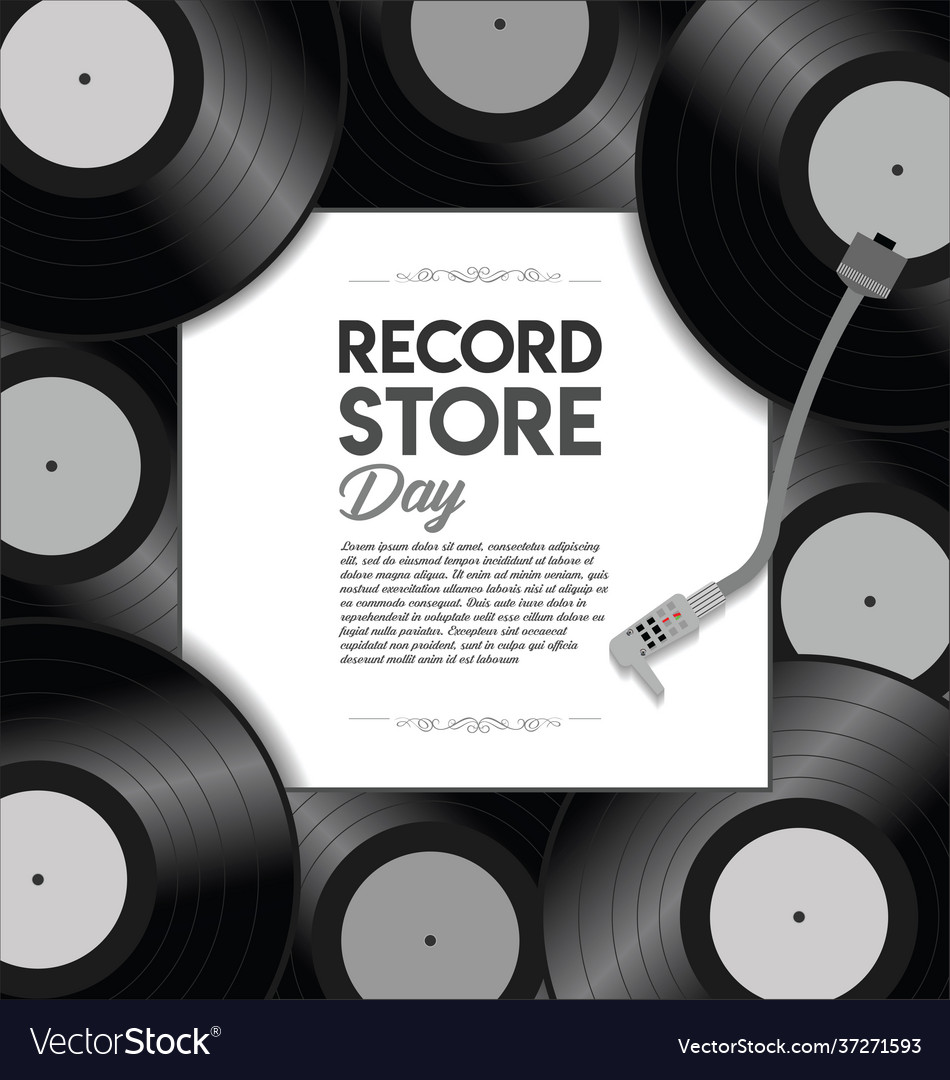 world record store day retro design template vector image