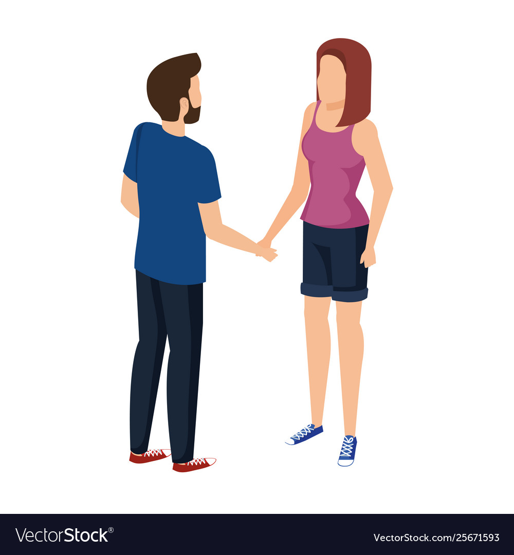 Young couple talking avatars characters Royalty Free Vector