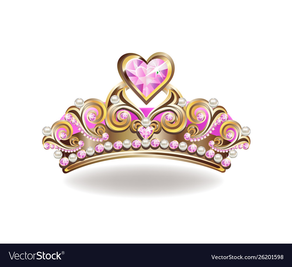 Download Beautiful golden princess crown Royalty Free Vector Image